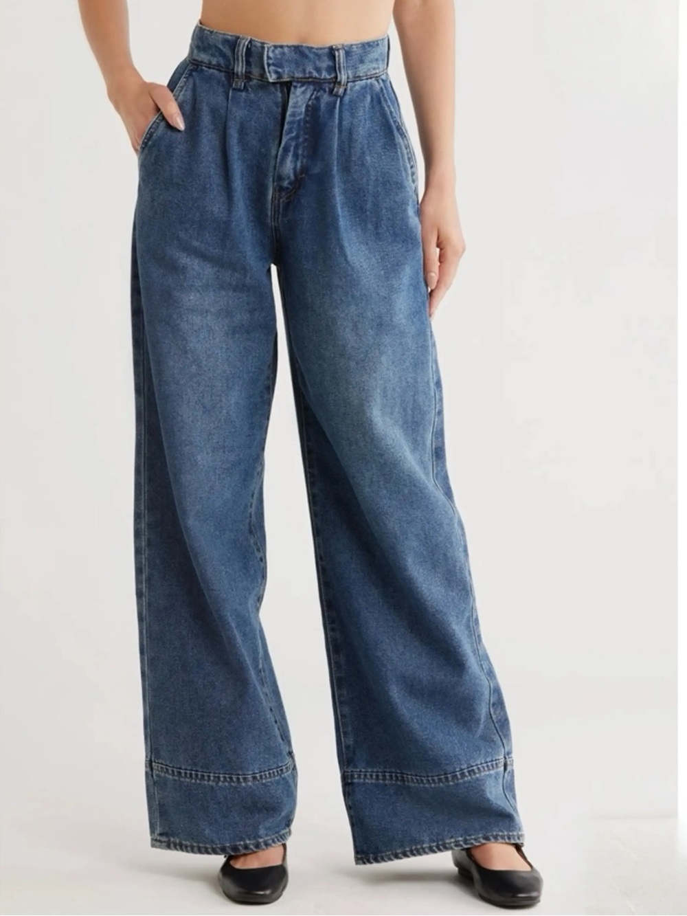 Habitual Pleated Wide Leg Jeans